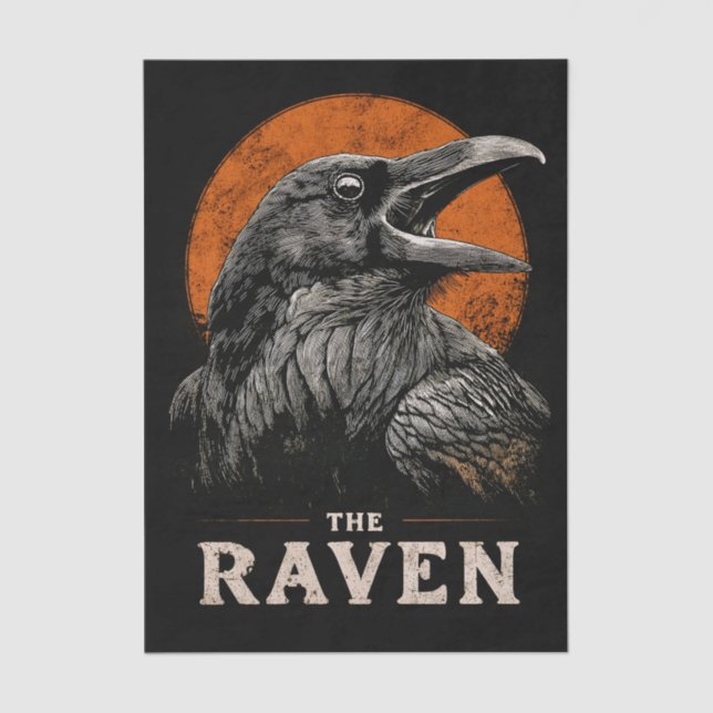 Papier Mousseline The Gothic Raven & Moon Illustration ET2 Decoupage (Recto)