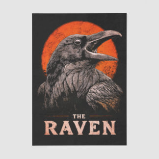 Papier Mousseline The Gothic Raven & Moon Illustration ET3 Decoupage