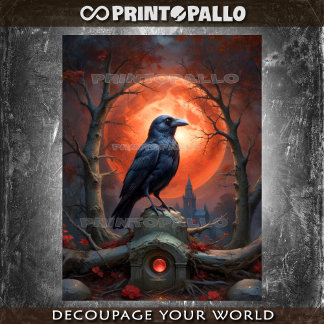 Papier Mousseline The raven guards the secret of Red Moon’s crypt