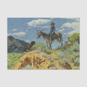 Papier Mousseline "The Watcher" Western Art de Walter Ufer