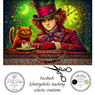 Papier Mousseline Théière Découpeuse Horloge Chat Rieur Thé Dansant