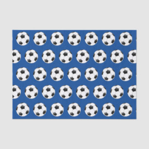 Papier Mousseline Thème de football cadeau TissuBleu