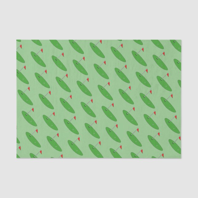 Papier Mousseline Thème de golf vert Anniversaire cadeau papier tiss (Recto)