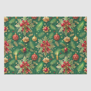Papier Mousseline Thème de Noël Festif Colorful Motif