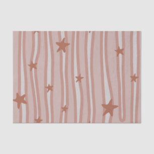 Papier Mousseline Thème de plage Brown Stars et Stripes