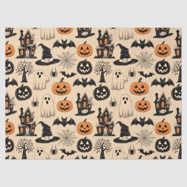 Papier Mousseline Thème d'Halloween très cool (Recto)