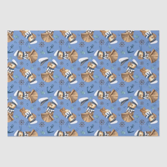 Papier Mousseline Thème nautique (Recto)