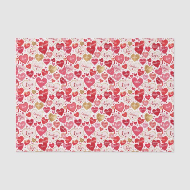 Papier Mousseline Thème Whimsical & Sweet Heart (Recto)