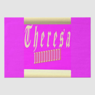 PAPIER MOUSSELINE THERESA NOM OR ET ROSE GRAPHIQUE