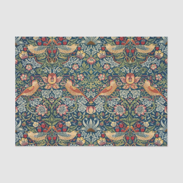 Papier Mousseline Thief de fraises par William Morris (Recto)
