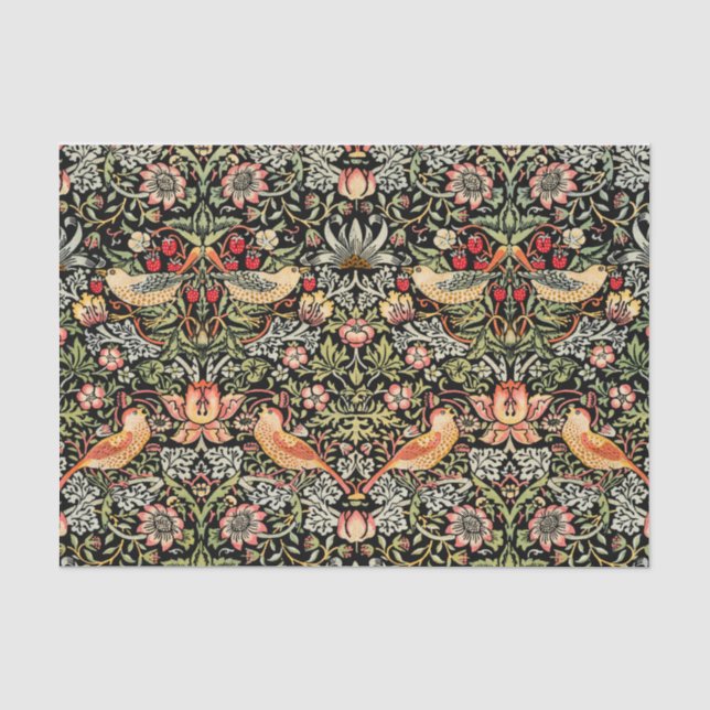 Papier Mousseline Thief fraise William Morris Papier de tissus (Recto)