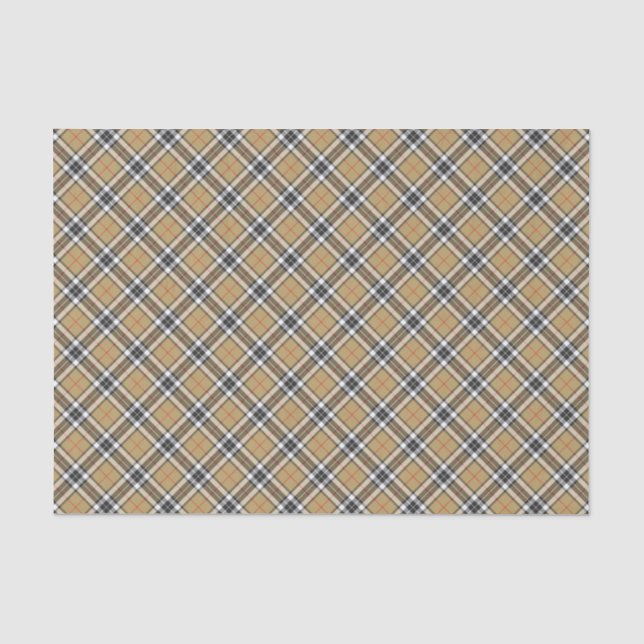 Papier Mousseline Thomson Camel Tartan Plaid Family Mode Motif (Recto)