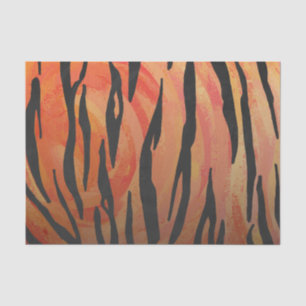 Papier Mousseline Tiger chaud orange et noir