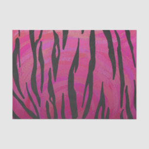 Papier Mousseline Tiger rose chaud et noir