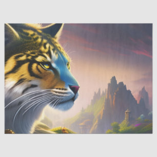 Papier Mousseline Tigre Ancien Sondage son royaume-Fleurs pourpres