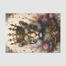 Tigre Avec Découpage Couronne