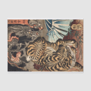 Papier Mousseline Tigre & Dragon, Kuniyoshi, Ukiyo-e