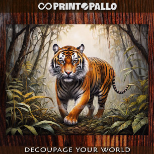 Papier Mousseline Tigre du Bengale dans la jungle