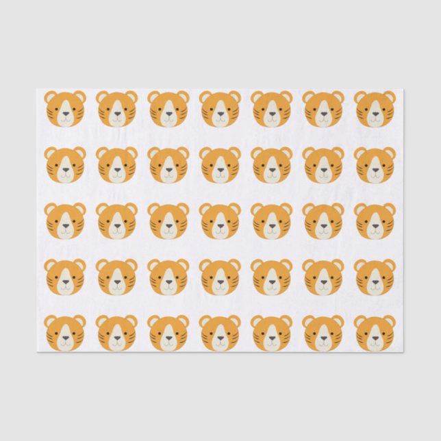 Papier Mousseline Tigre mignon (Recto)