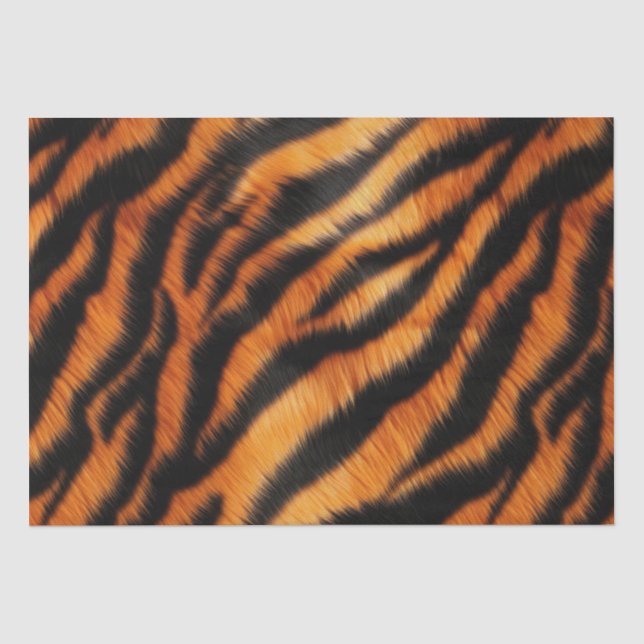 Papier Mousseline Tigre noir orange (Recto)