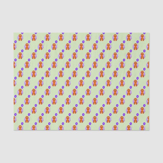 Papier Mousseline Tigre vert pourpre 5 ans (Recto)