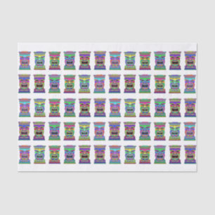 Papier Mousseline Tiki hawaïen