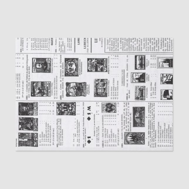 Papier Mousseline Timbre Postal Ancien (Recto)