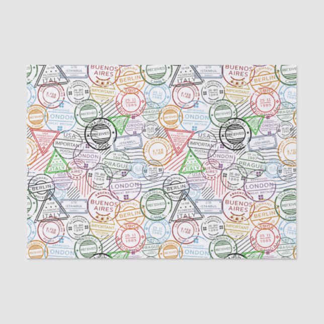 Papier Mousseline Timbres de voyage (Recto)