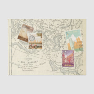 Papier Mousseline Timbres de voyage de l'Ephémère de découpage vinta