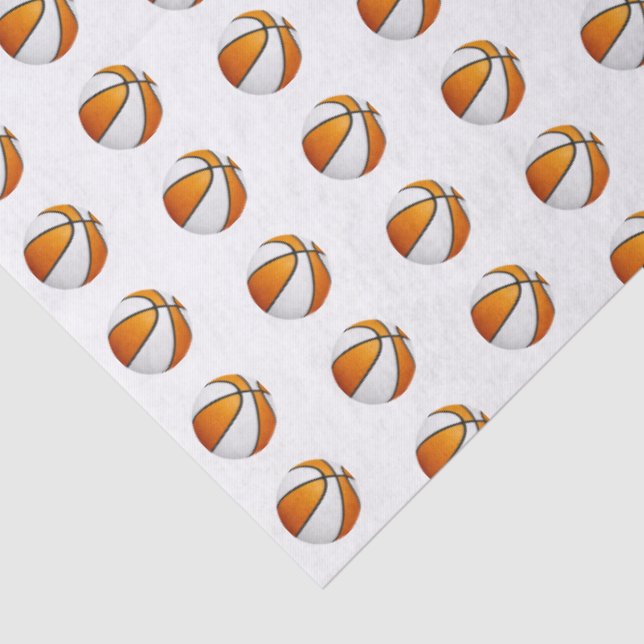 Papier Mousseline tiny orange white basketballs pattern (Détail)