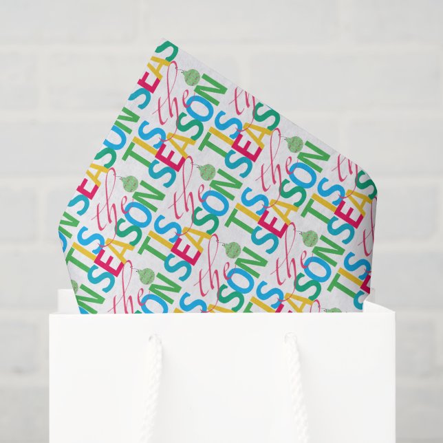Papier Mousseline Tis the Season Holiday Tissue Paper (Sac cadeau)