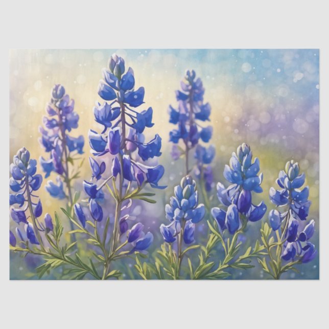 Papier Mousseline Tissu cadeau du Texas Bluebonnet (Recto)
