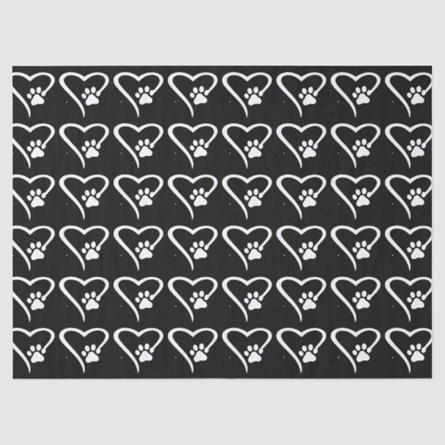 Papier Mousseline Tissu cardiaque Empreinte de patte (Recto)