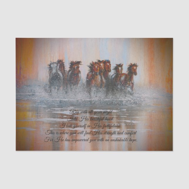 Papier Mousseline Tissu courant de Decoupage de chevaux (Recto)