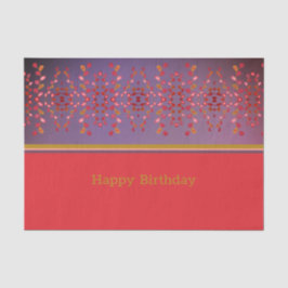 Papier Mousseline Tissu d'anniversaire en rose de prune et moutarde