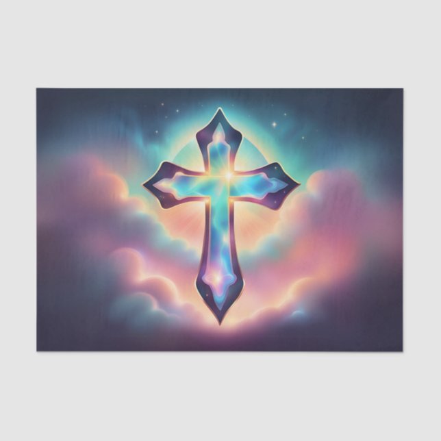 Papier Mousseline Tissu de découpage croisé éclatant d'Iridescente (Recto)