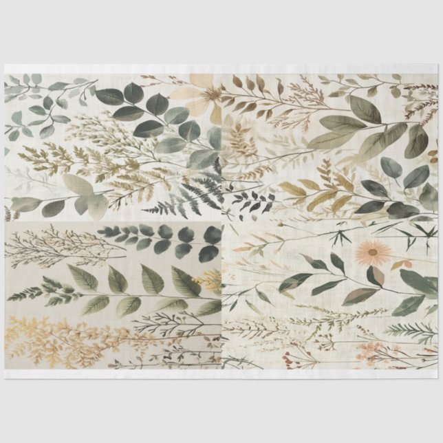 Papier Mousseline Tissu de Fern Collage par Elsie Lane (Recto)
