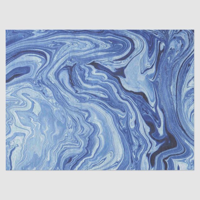 Papier Mousseline Tissu de marbre bleu d'enveloppe de cadeau de (Recto)