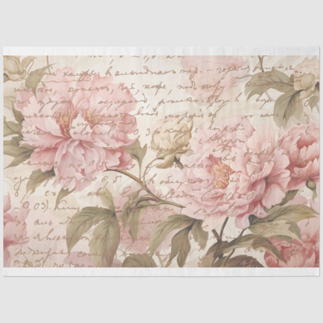 Papier Mousseline Tissu de pivoine, artisanat, papier décadrage (Recto)
