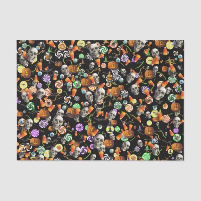 Papier Mousseline Tissu de recouvrement - Confetti d'Halloween Dépla (Recto)