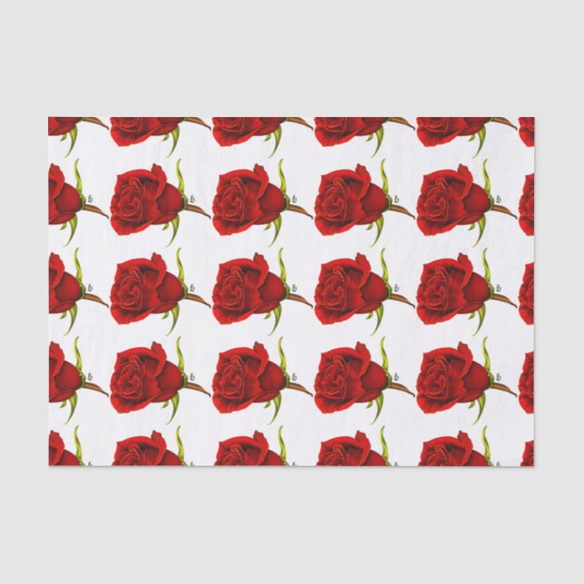 Papier Mousseline Tissu de rose rouge (Recto)