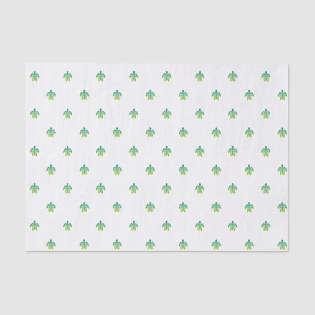 Papier Mousseline Tissu de tortue - vert (Recto)