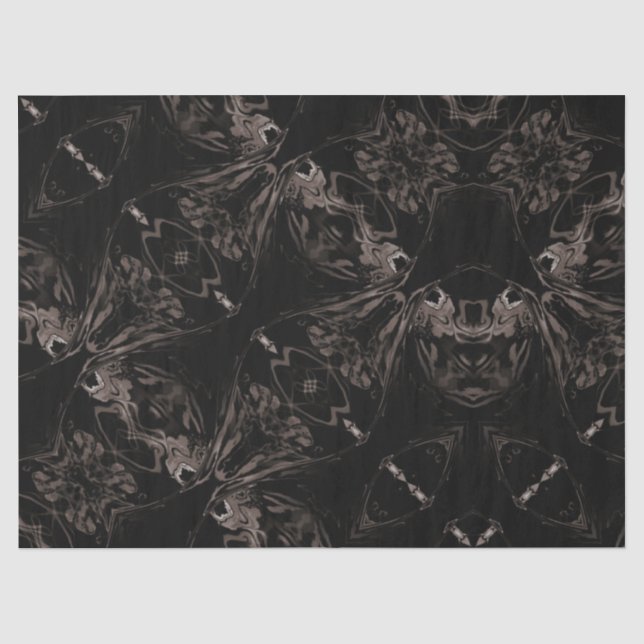 Papier Mousseline Tissu d'Imaginaire gothique noir (Recto)