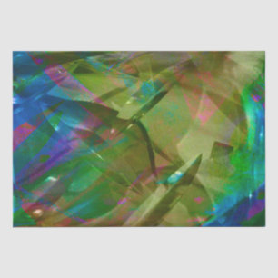 Papier Mousseline Tissu Gras bleu & vert couleurs abstraites lumineu