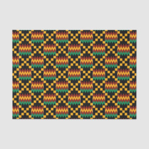 Papier Mousseline Tissu jaune, vert, rouge, noir de Kwanzaa Kente
