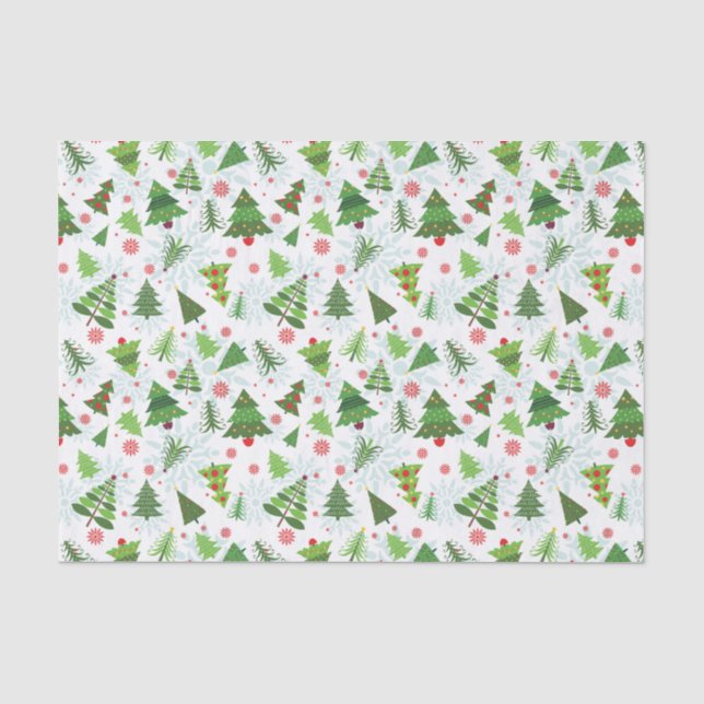 Papier Mousseline Tissu mignon d'impression d'arbre de Noël (Recto)