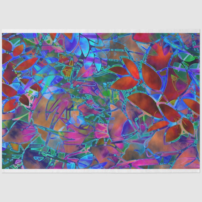 Papier Mousseline Tissu Papier Floral Verre Abstrait (Recto)