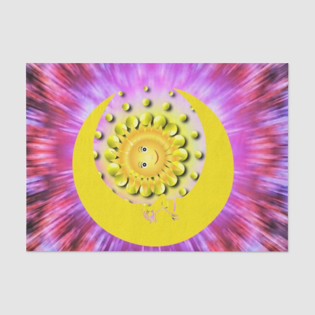 Papier Mousseline Tissu Papier Sun Moon (Recto)