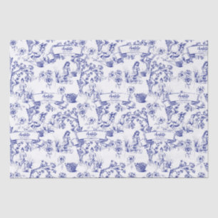 Papier Mousseline Toile bleue et blanche