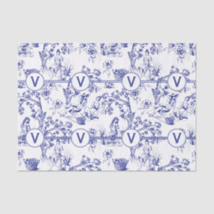 Papier Mousseline Toile bleue et blanche